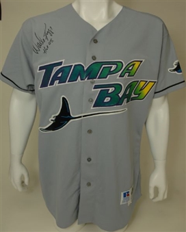 1999 Wade Boggs Game Used and Signed Devil Rays Jersey (Boggs and PSA/DNA LOA)